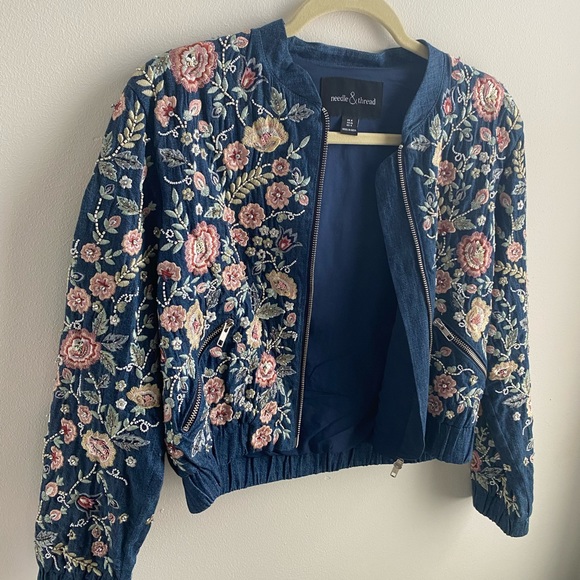 Needle & Thread Embroidered Floral Flower Jacket - Picture 7 of 12